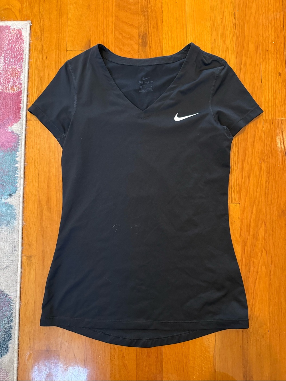 Nike Black V-Neck Dri-FIT Short Sleeve Tee
